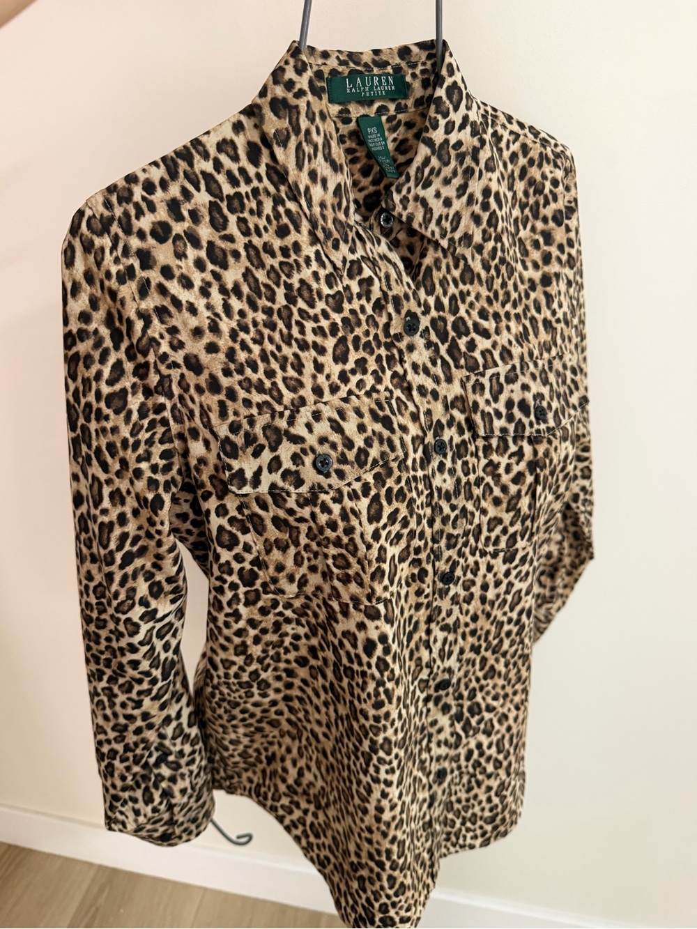 Lauren Ralph Lauren Leopard Print Button-Up Shirt - Tan/Black